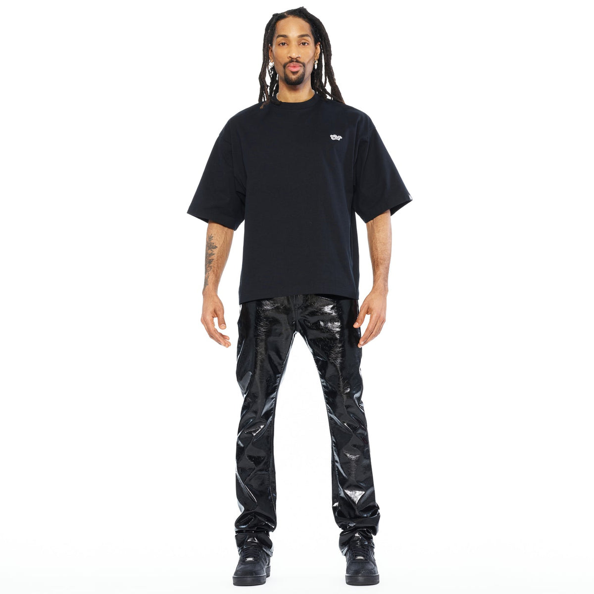 Cult Of Individuality Oversized Short Sleeve Crew Neck Tee-Black