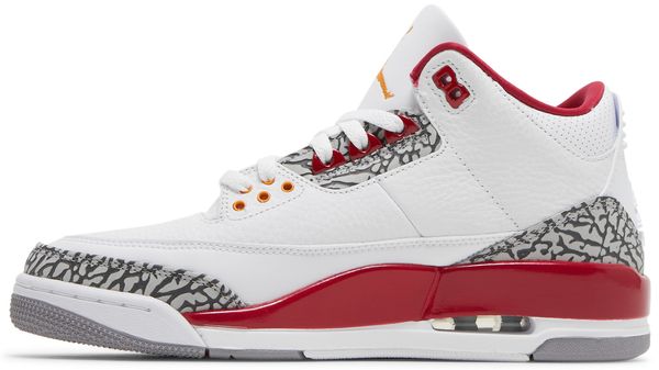 Nike Air Jordan 3 Retro "Cardinal Red" - White / Light Curry