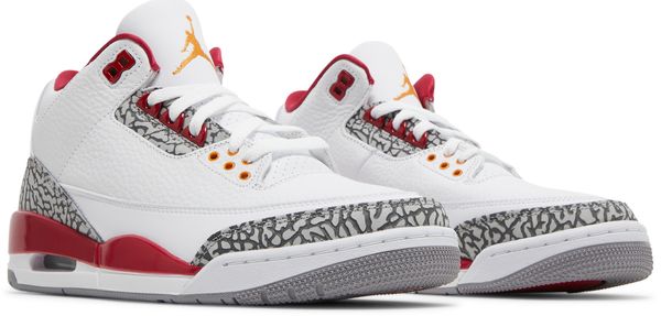 Nike Air Jordan 3 Retro "Cardinal Red" - White / Light Curry