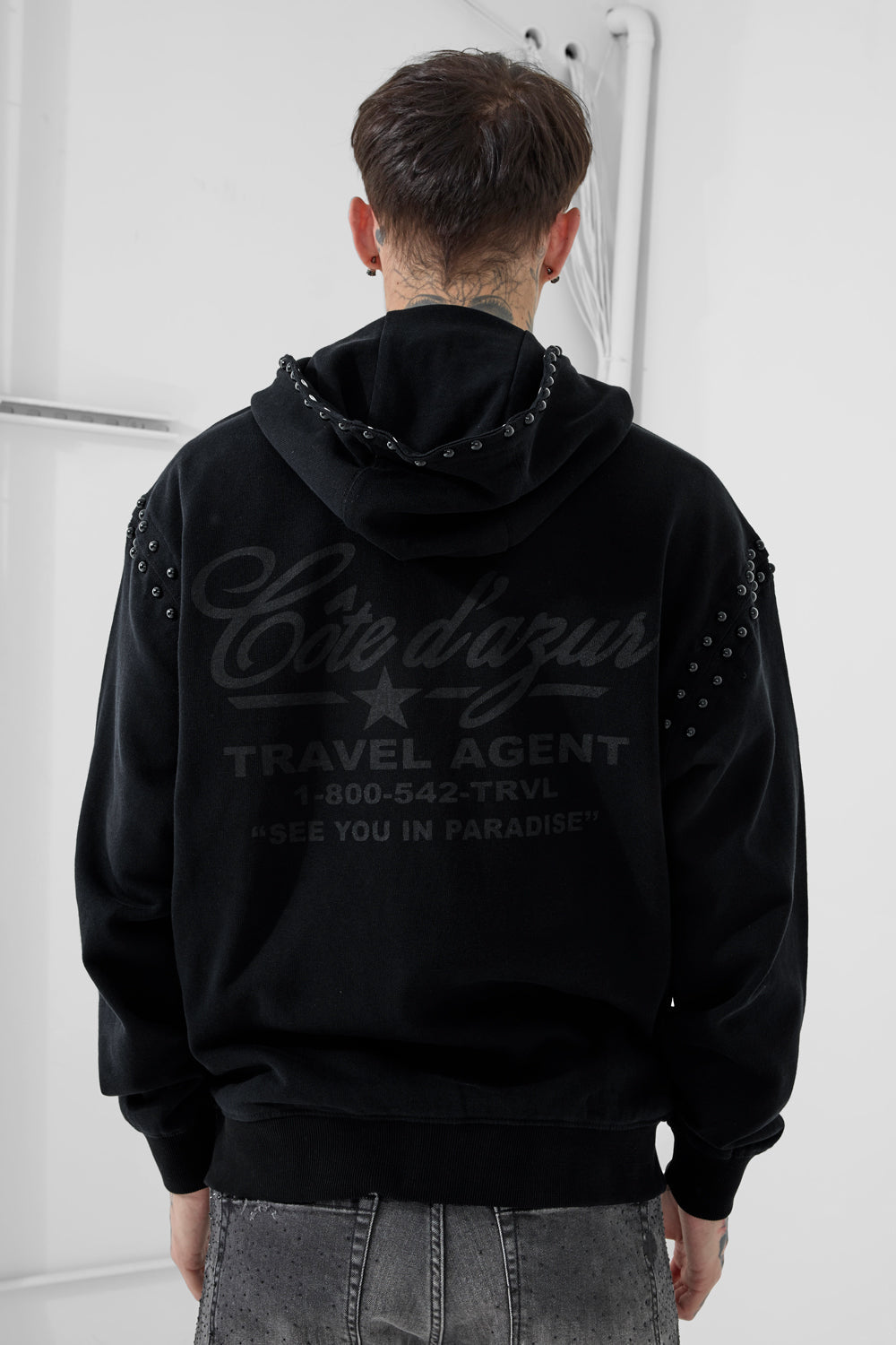 See You In Paradise Icon Zip Up Hoodie - Jet Black