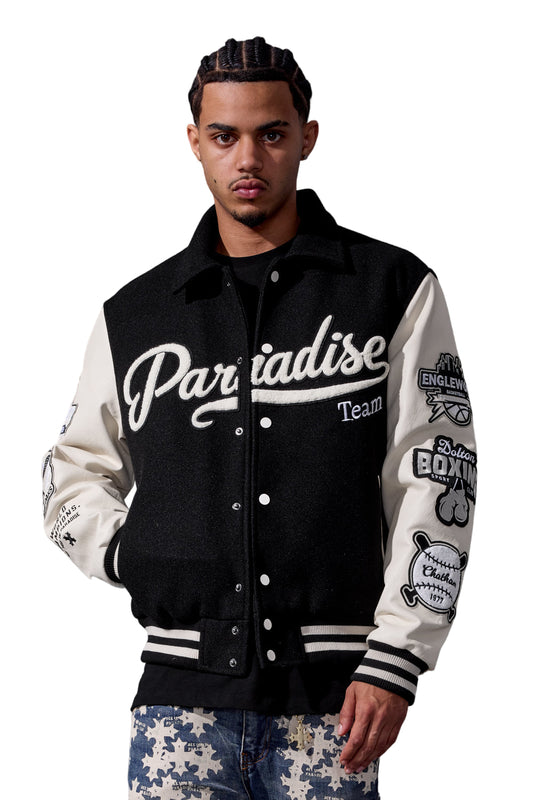 Jordan Craig Paradise Team Varsity Jacket-Black