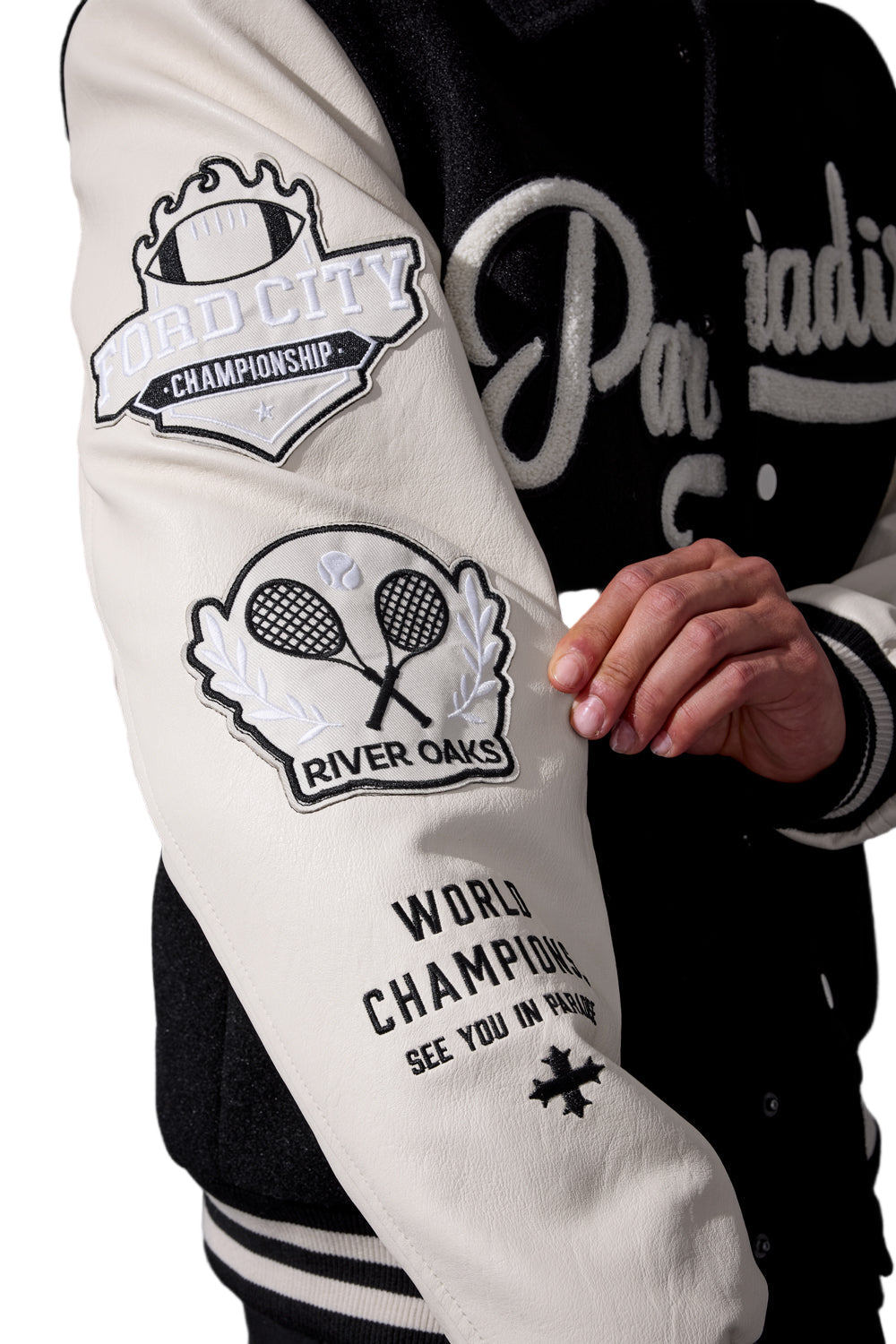 Jordan Craig Paradise Team Varsity Jacket-Black