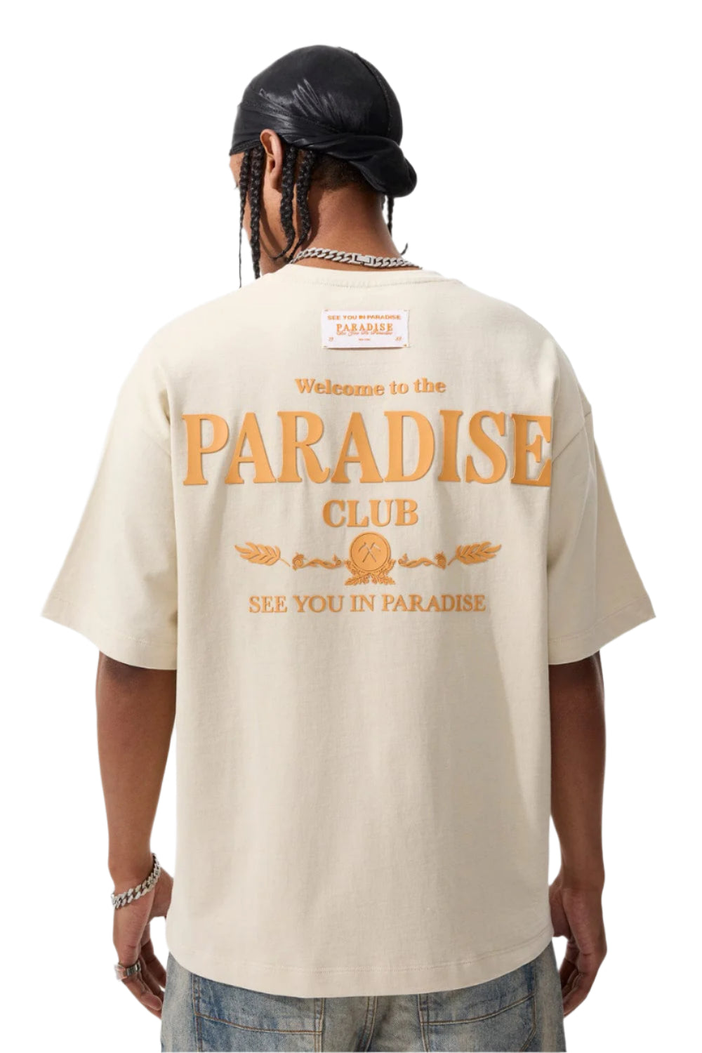 Jordan Craig Paradise Club Cropped Boxy T-Shirt-Sand