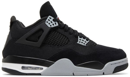 Air Jordan 4 Retro SE 'Black Canvas'-Black/Lt Steel Grey-White