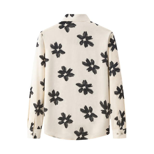 Barocco Brush Bloom Shirt-Ivory