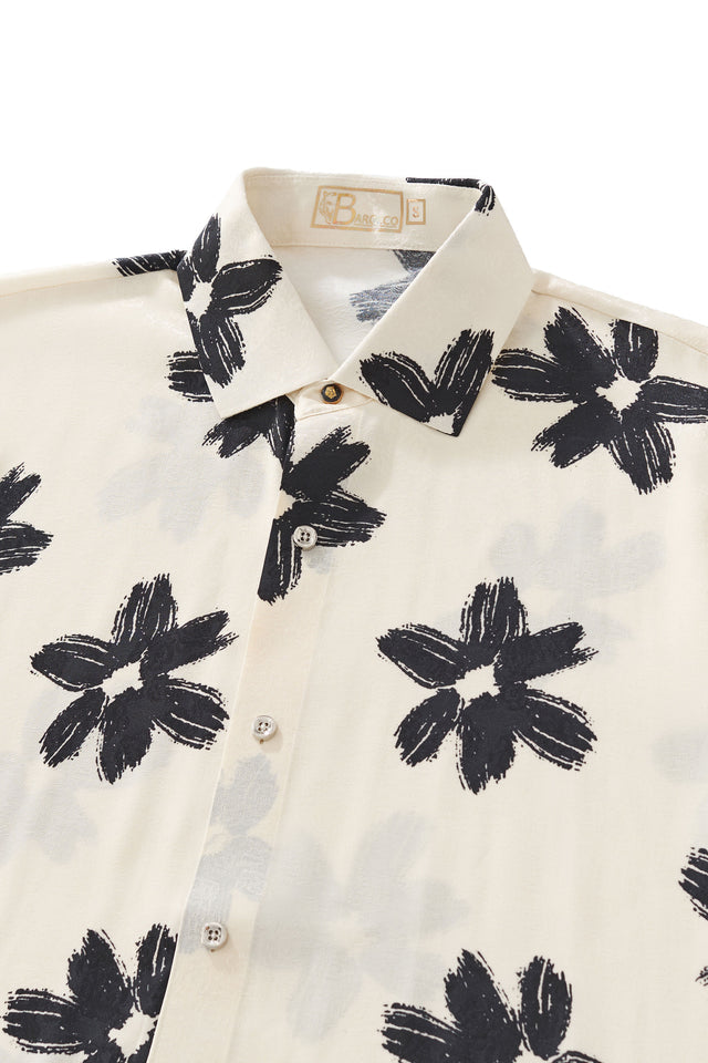Barocco Brush Bloom Shirt-Ivory