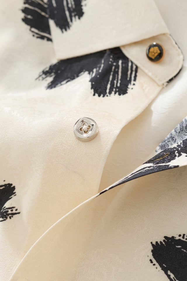 Barocco Brush Bloom Shirt-Ivory