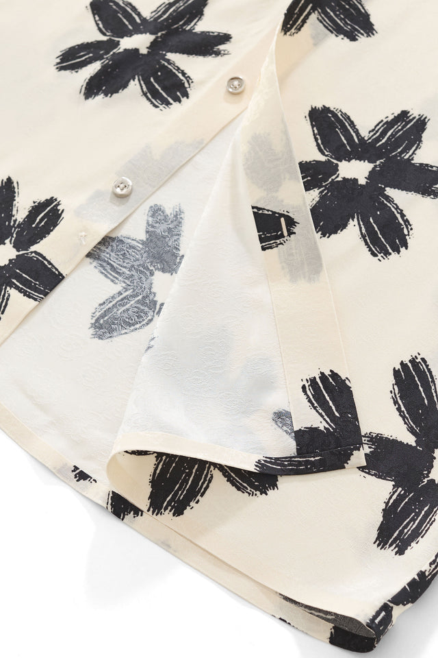 Barocco Brush Bloom Shirt-Ivory