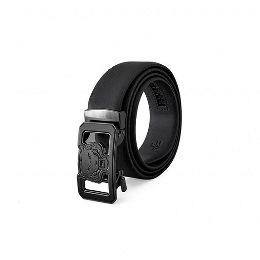 Barocco Flat Leather Lion Auto BKL Belt – Gunmetal GUN/BLACK
