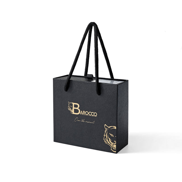 Barocco Flat Leather Lion Auto BKL Belt – Gunmetal GUN/BLACK