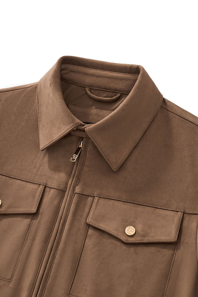 Barocco Helix Utility Zip Jacket-Brown