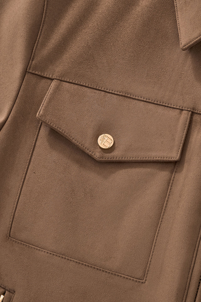 Barocco Helix Utility Zip Jacket-Brown