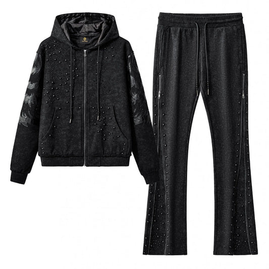 Barocco Midnight Roar Sweatsuit Century Penthouse-Black