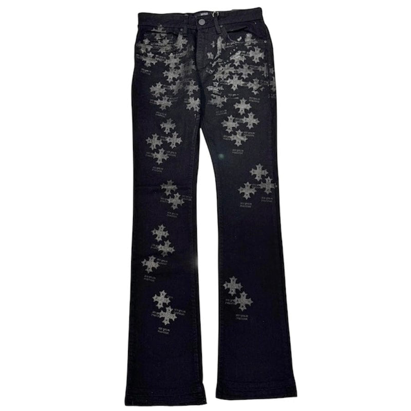 See You In Paradise Stamp Stacked Denim - Black