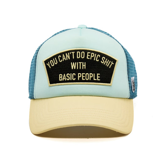 Cult Of Individuality "Cant Do Epic Shit" Mesh Back Trucker Hat-Powder Blue
