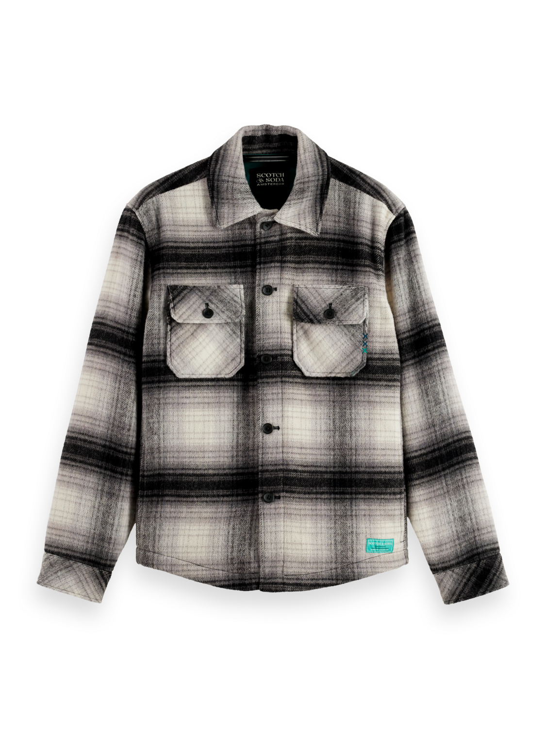 Scotch & Soda Check Overshirt-Dark Grey Check