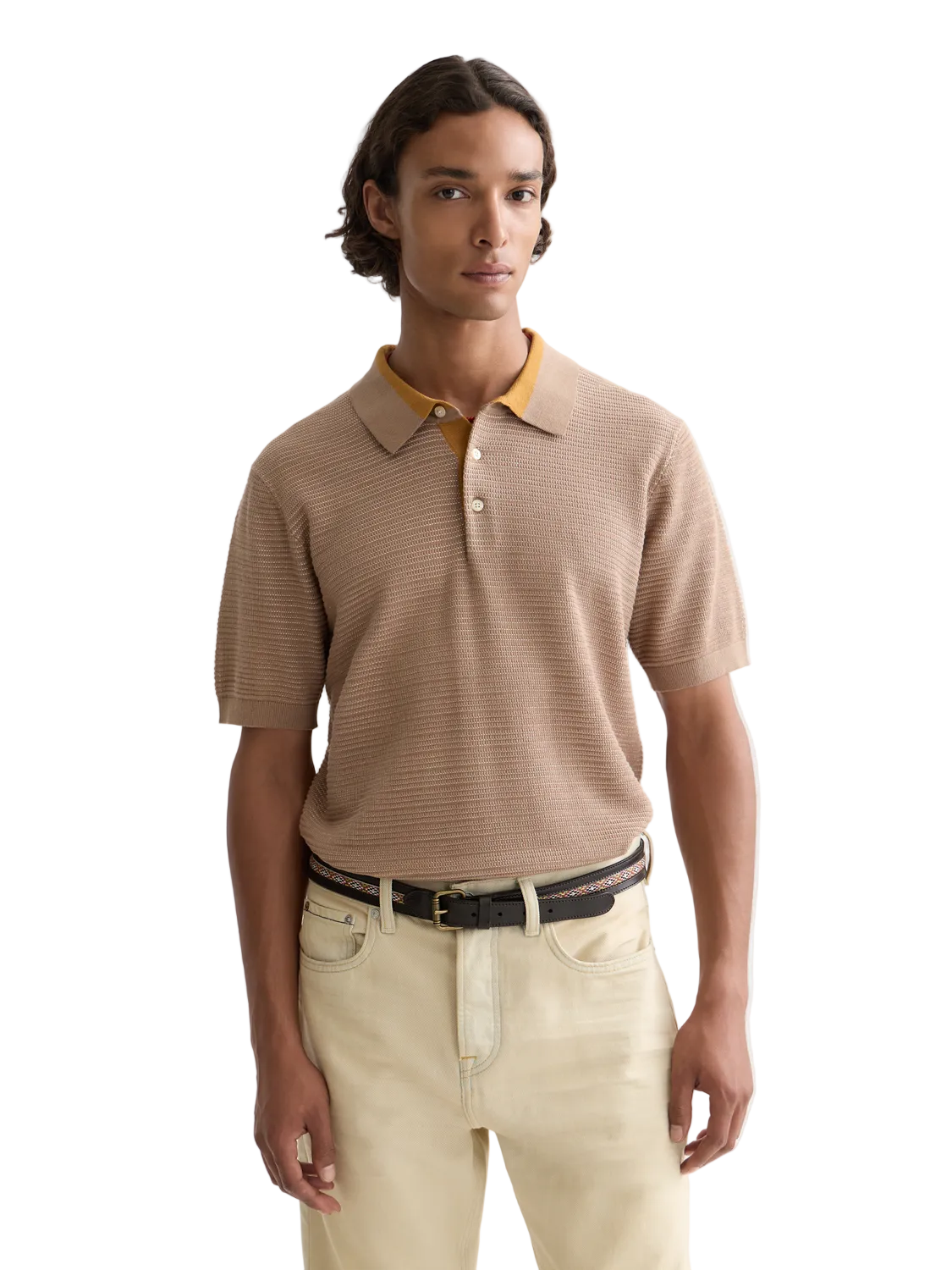 Scotch & Soda Structured Knitted Regular-Fit Polo-Amphora