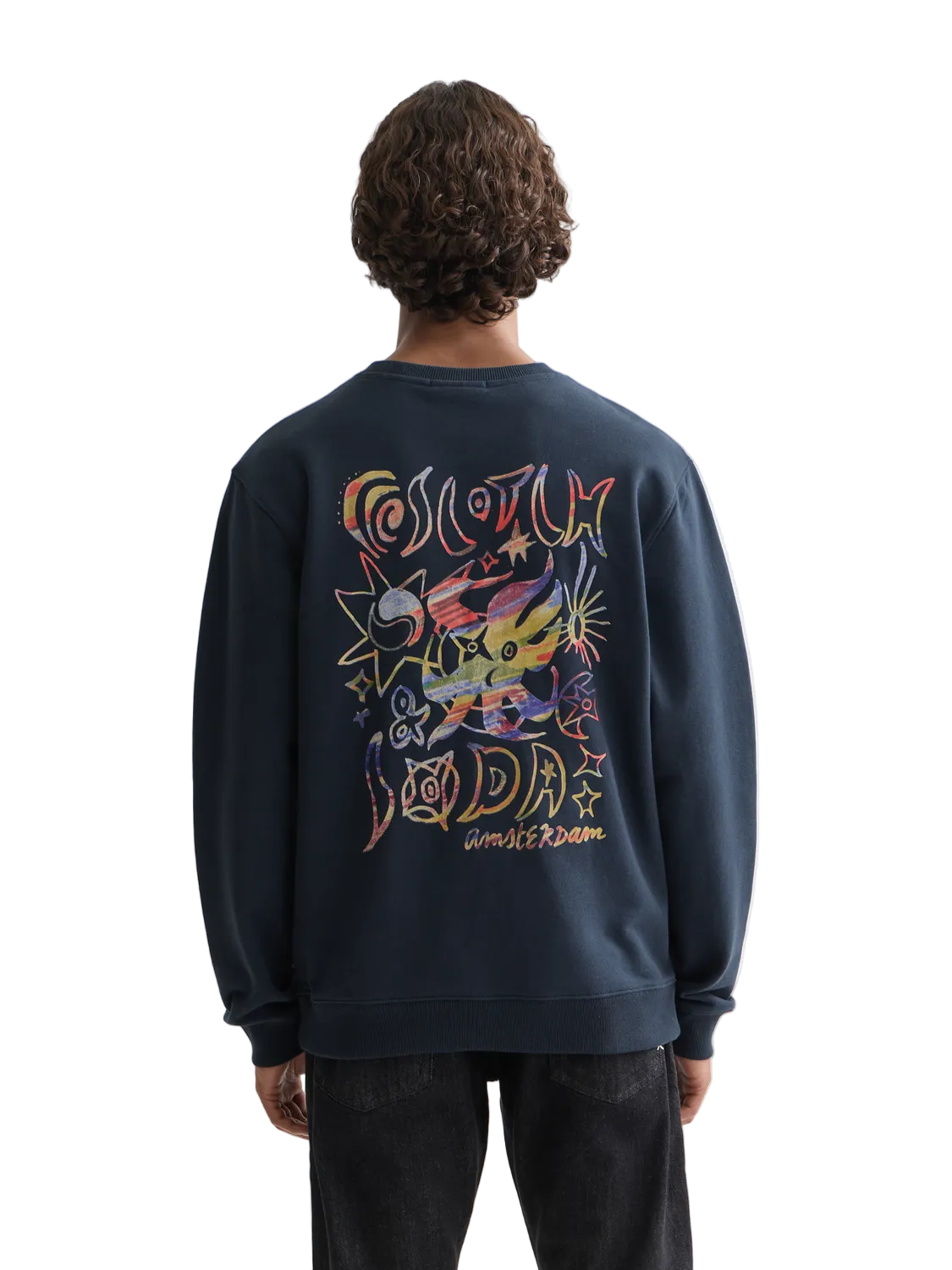 Scotch & Soda Front And Back Artwork Regular-Fit Sweatshirt-Carbon