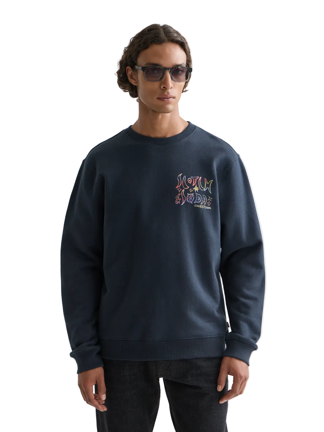 Scotch & Soda Front And Back Artwork Regular-Fit Sweatshirt-Carbon