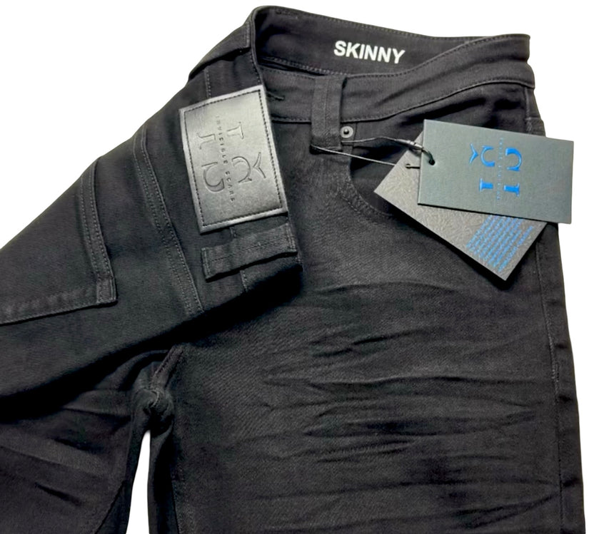 Invisible Scars Classic Jet Black Slim Skinny Jean