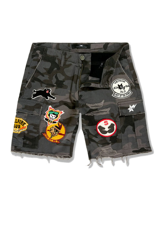 Jordan Craig Retro War Angel Cargo Shorts-Black Camo