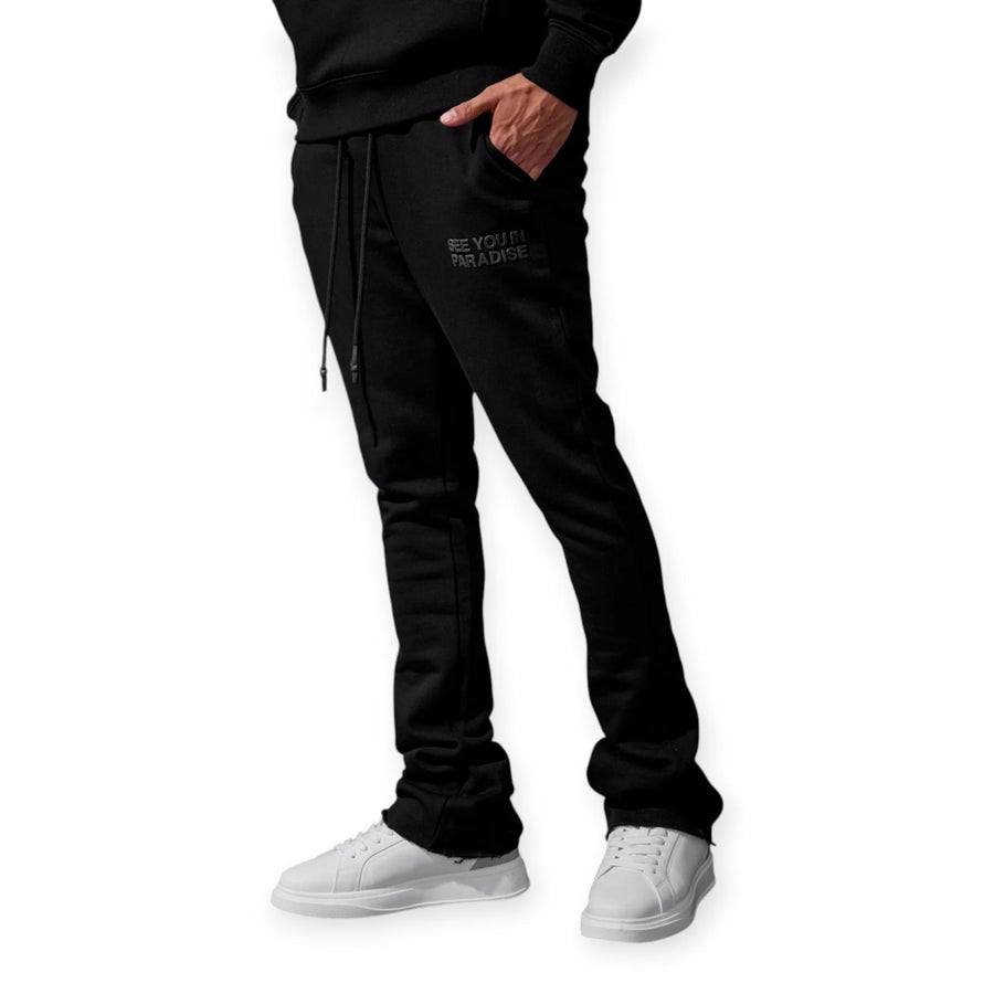 Jordan Craig See You In Paradise Wingspan Stacked Sweatpants-Black