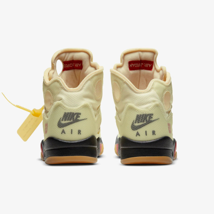 Nike Air Jordan 5 Retro "Off-White Sail" - Fire Red-Muslin-Black