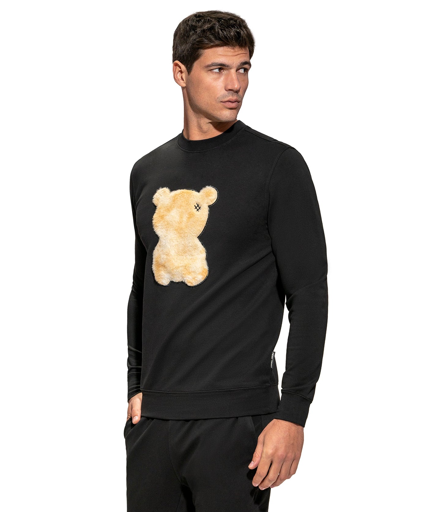 Messy Teddy Elmer FT Crew Sweater - Black
