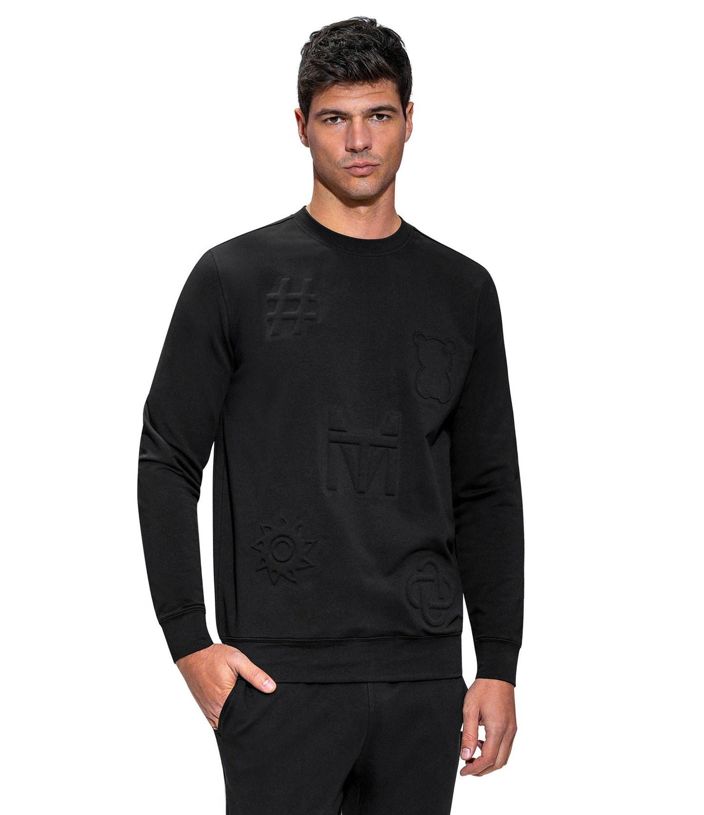 Messy Teddy Bancroft FT Crew Sweater - Black