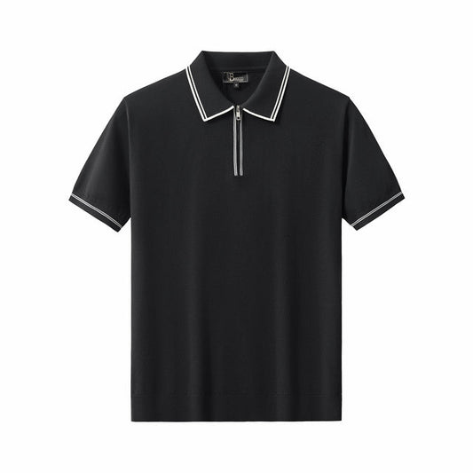 Barocco Urban Pulse Zip Polo - Black