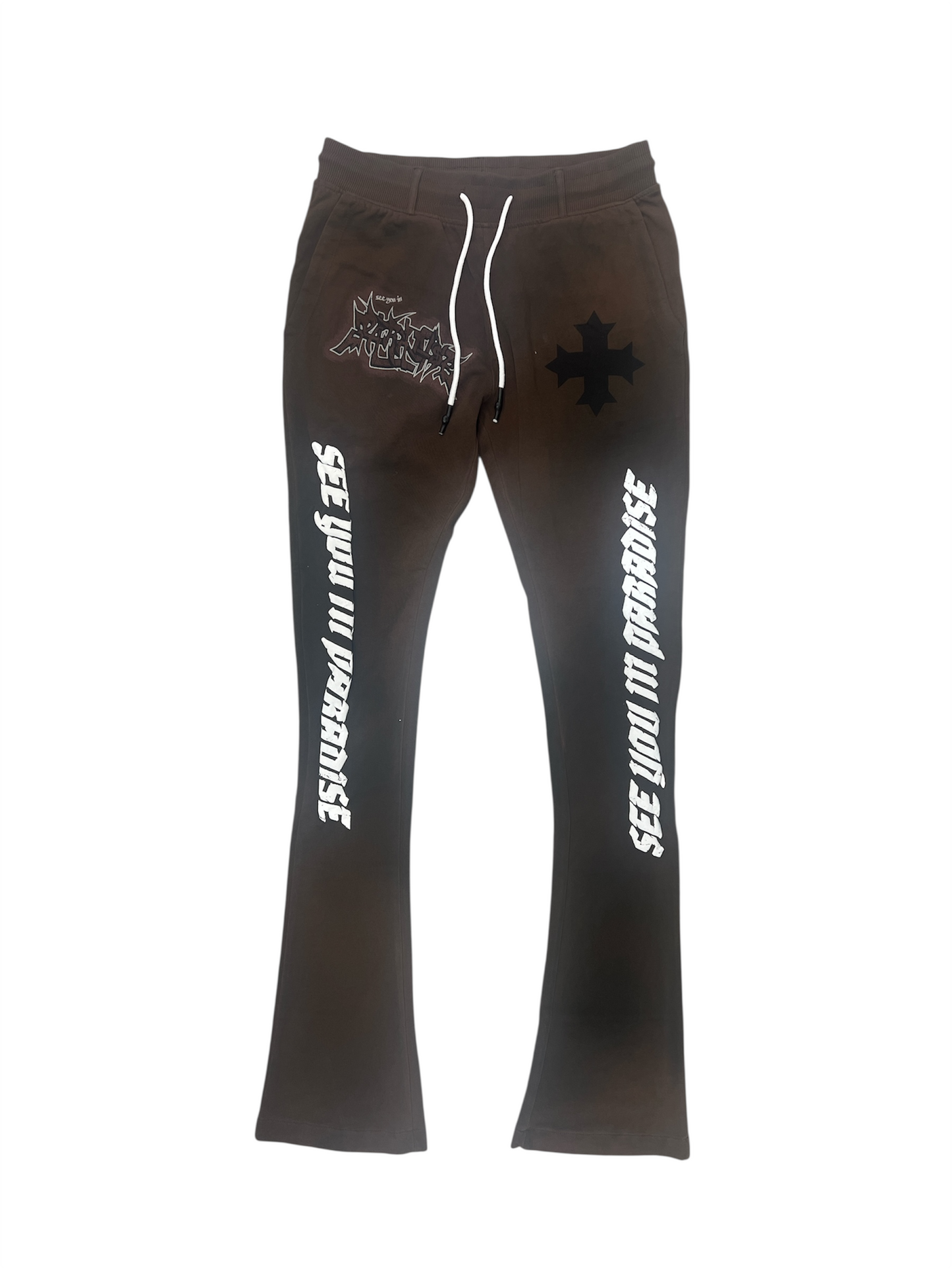 See You In Paradise Stacked Sweatpants - Brown