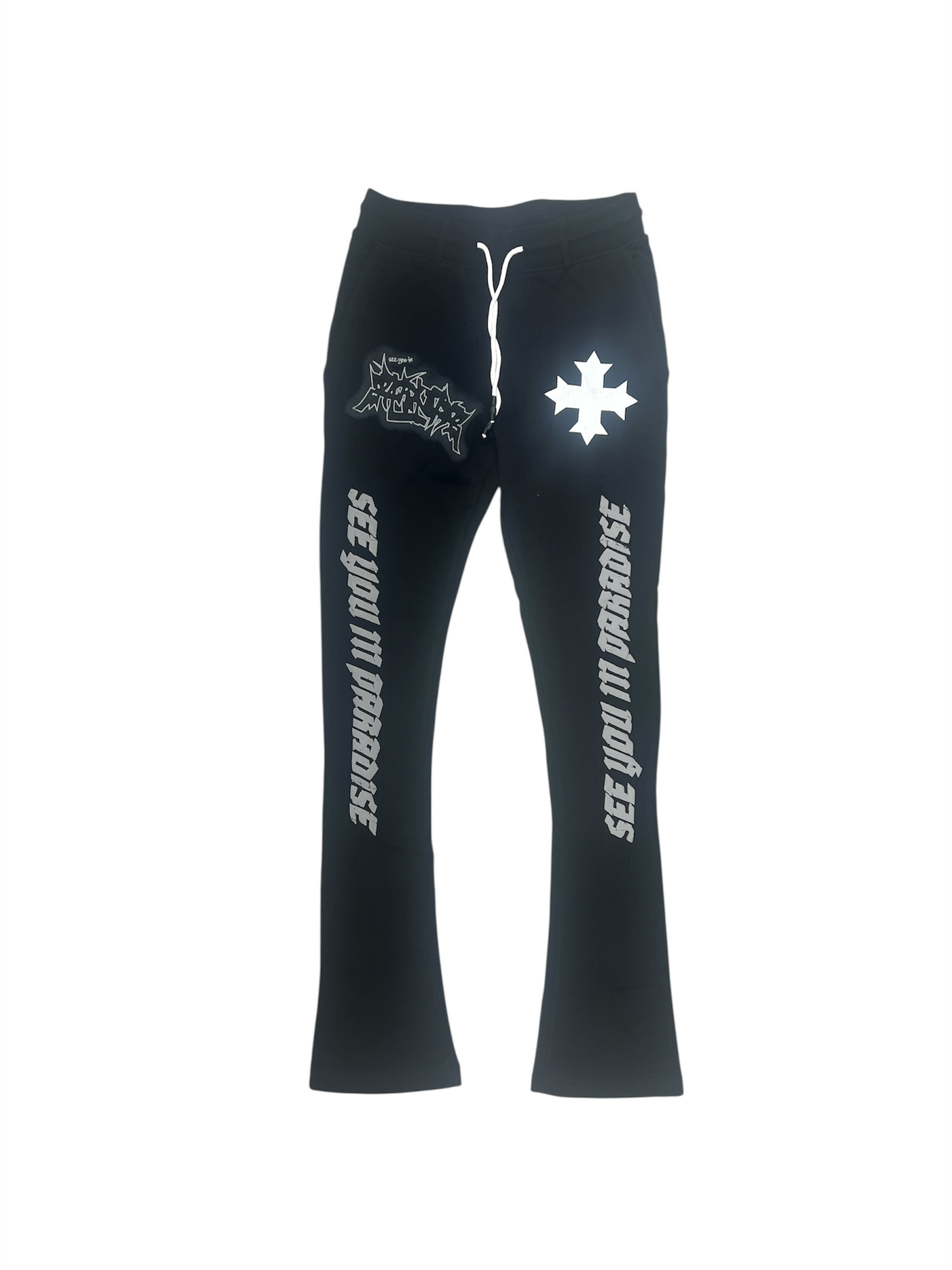 See You In Paradise Stacked Sweatpants - Jet Black