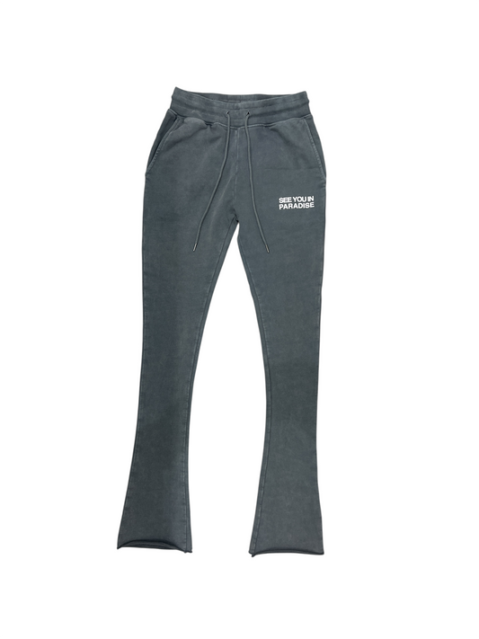 See You In Paradise Stacked Jogger - Charcoal Wash