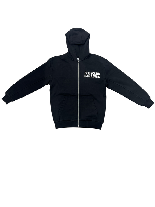 See You In Paradise Zip-Up Sweater - Black