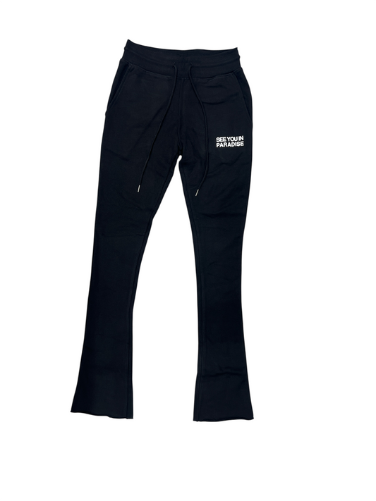 See You In Paradise Stacked Jogger - Black