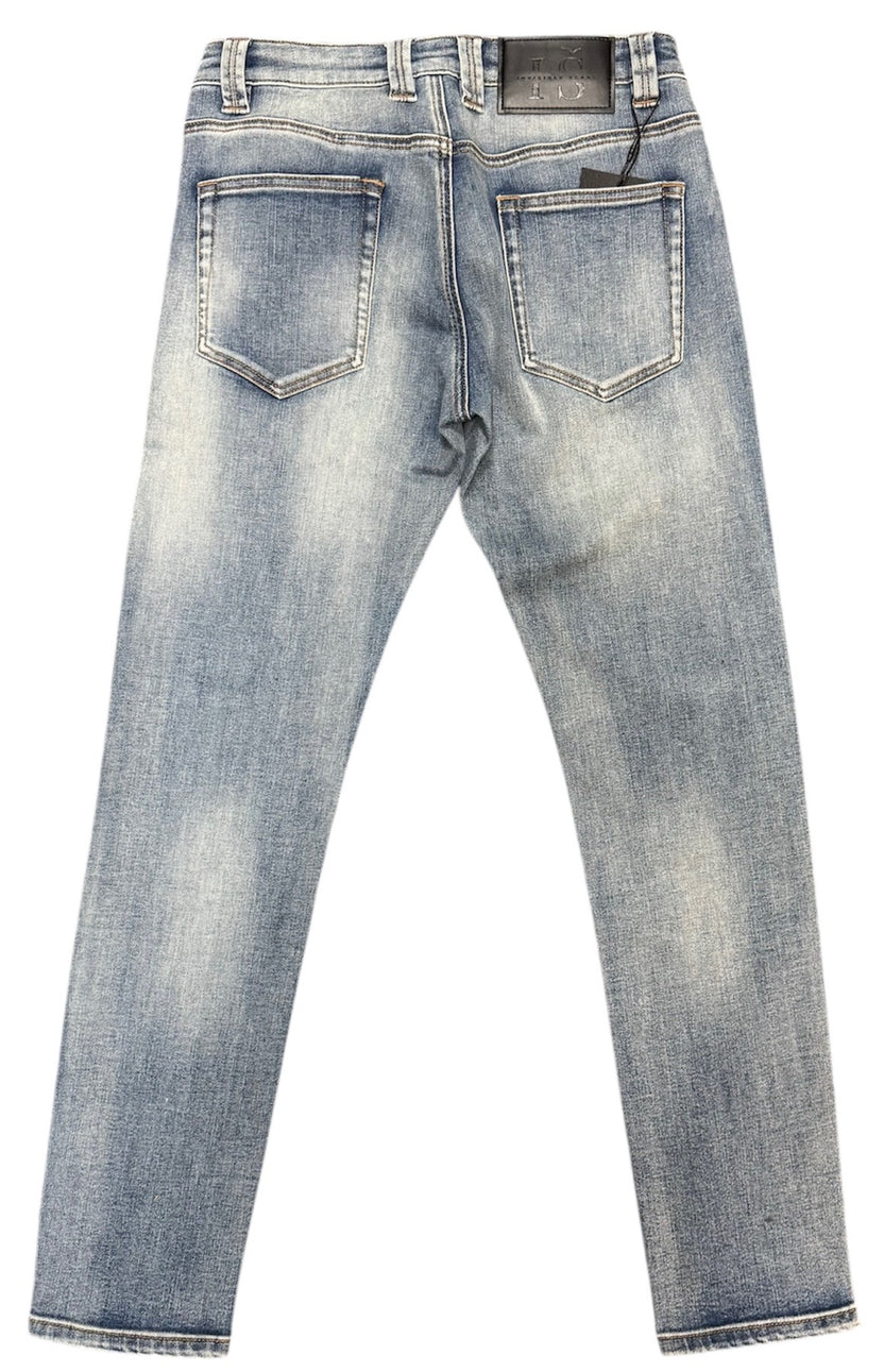 Invisible Scars Men's ICE Slim Skinny Jean-Lt Blue
