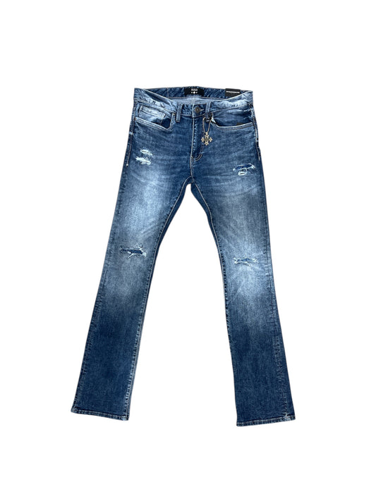 See You In Paradise Super Skinny Stacked Jeans-Aged Wash