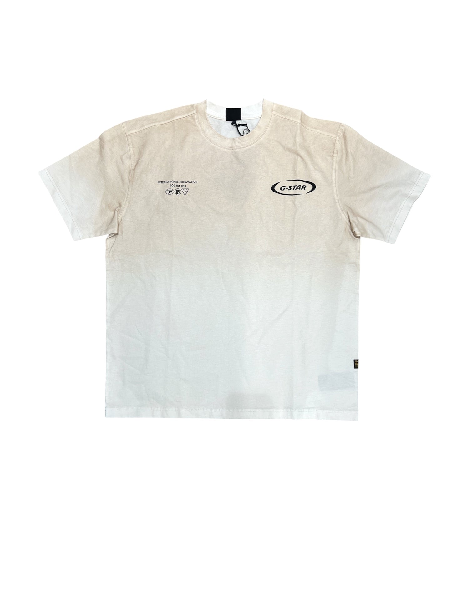 G-Star Raw Sprayed Relaxed Logo T-Shirt-Milk/Dk Brick Spray