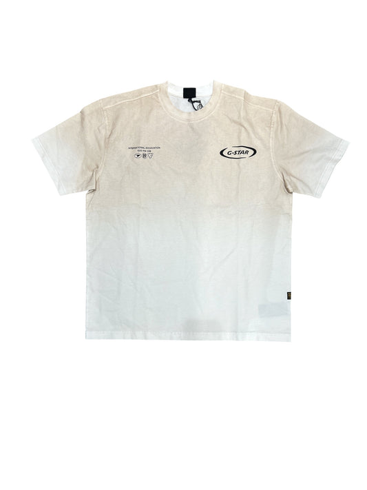 G-Star Raw Sprayed Relaxed Logo T-Shirt-Milk/Dk Brick Spray