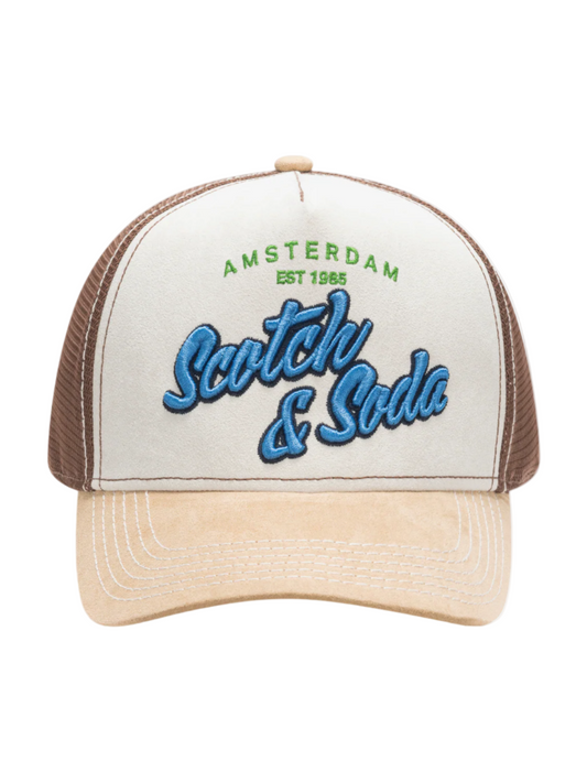 Scotch & Soda Altos Trucker Hat-Dark Beige