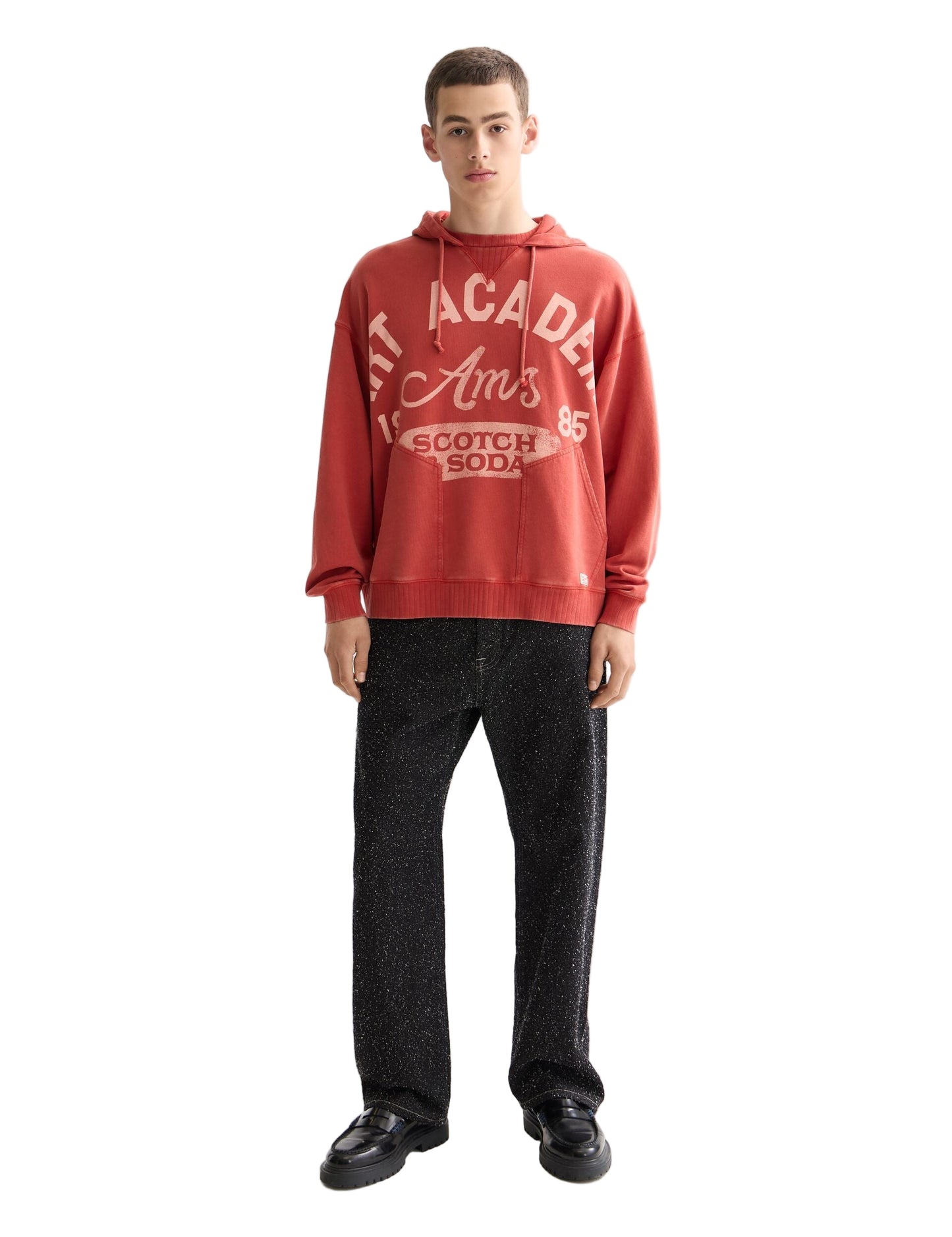 Scotch & Soda Wash Artwork Hoodie - Ketchup