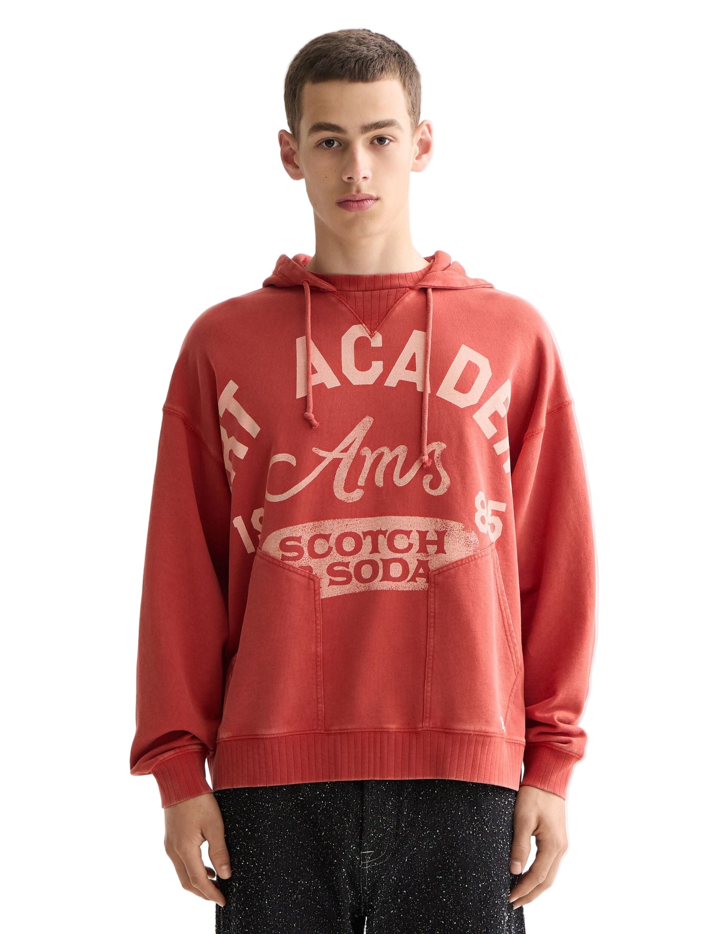 Scotch & Soda Wash Artwork Hoodie - Ketchup
