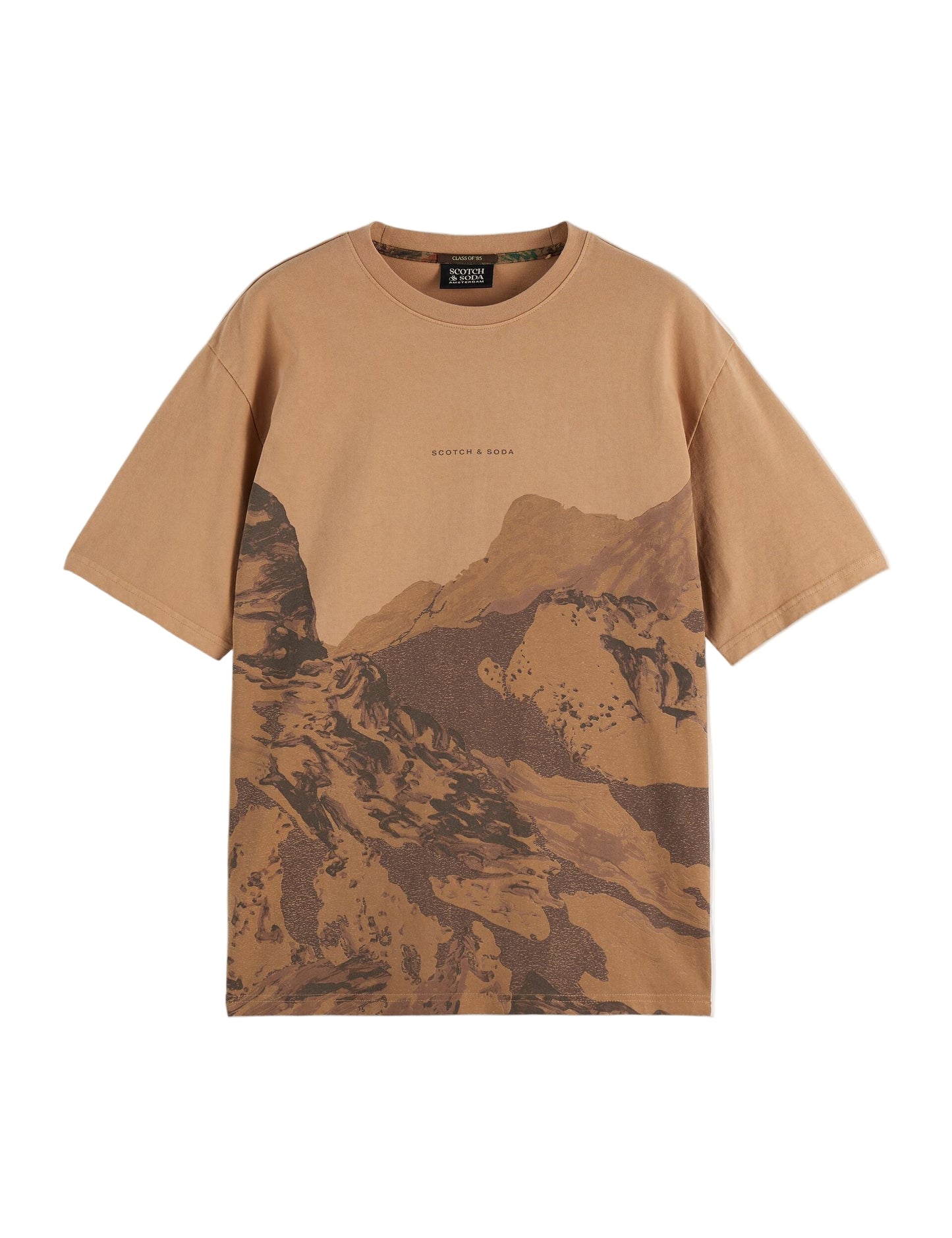 Scotch & Soda Loose Fit Overdyed AW T-Shirt - Tannin