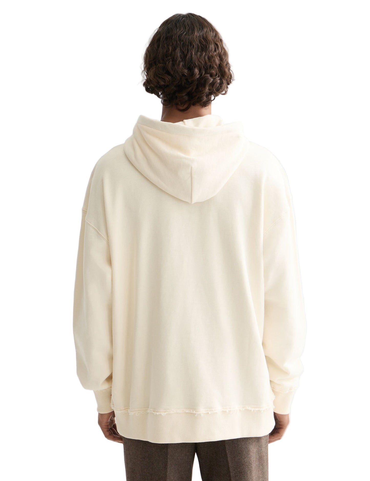 Scotch & Soda Loose Fit Embroidered Artwork Hoodie-Eggnog