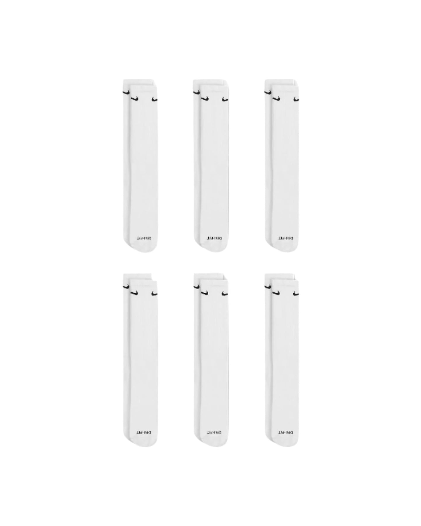 Nike Everyday Plus Cushioned Training Crew Socks -White (6 Pack)