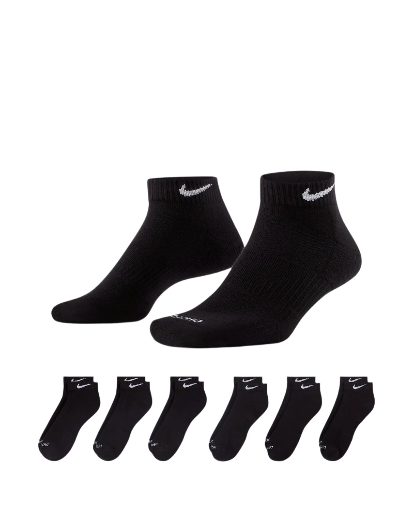 Nike Everyday Plus Cushioned Training Low Socks (6 Pairs)-Black
