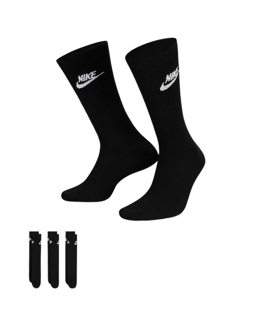 Nike Sportswear Unisex Everyday Essential Crew Socks (3 Pairs)-Black