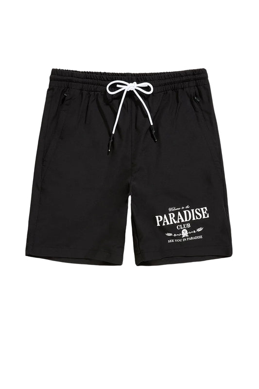 See You In Paradise Club Shorts-Black