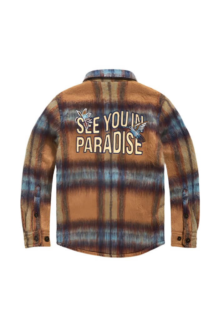 Jordan Craig See You In Paradise Flannel Shacket -Wheat (KIDS)