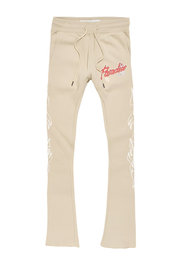 Jordan Craig Paradise Tour Stacked Sweatpants- Sand